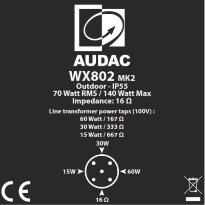 Всепогодная двухполосная акустическая система WX802MK2/O