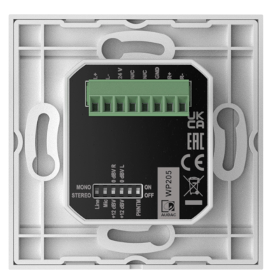 Встраиваемая микшер-панель для аудио-устройств AUDAC WP210/W